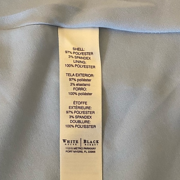 ๐2/$20 White House Black Market Sz S Blue Satin Midi Skirt - Picture 6 of 8